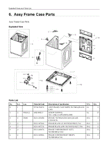 6. Assy Frame Case Parts parts for Samsung Washer WA55A7700AV/US from AppliancePartsPros.com