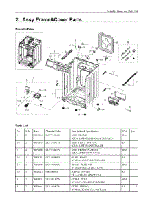 2. Assy Frame&Cover Parts parts for Samsung Washer WF350ANRXAC from AppliancePartsPros.com