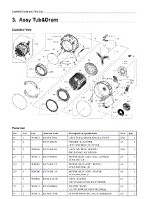 3. Assy Tub&Drum parts for Samsung Washer WF350ANRXAC from AppliancePartsPros.com