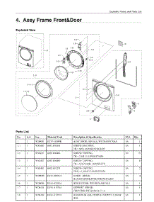 4. Assy Frame Front&Door parts for Samsung Washer WF350ANRXAC from AppliancePartsPros.com
