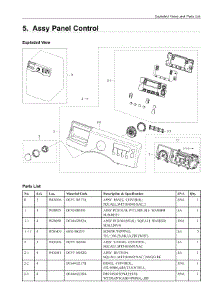 5. Assy Panel Control parts for Samsung Washer WF350ANRXAC from AppliancePartsPros.com