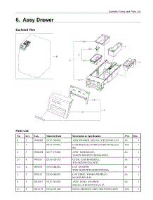 6. Assy Drawer parts for Samsung Washer WF350ANRXAC from AppliancePartsPros.com