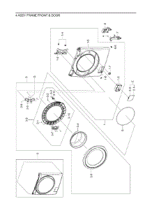 4.Assy Frame Front & Door parts for Samsung Washer WF42H5100AW/A2 from AppliancePartsPros.com