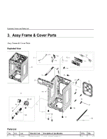 3. Assy Frame & Cover Parts parts for Samsung Washer WF45T6000AP-US from AppliancePartsPros.com