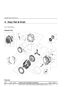 4. Assy Tub & Drum parts for Samsung Washer WF45T6000AP-US from AppliancePartsPros.com