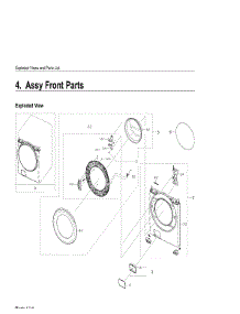 4. Assy Front Parts parts for Samsung Washer WF45T6000AV-A5 from AppliancePartsPros.com