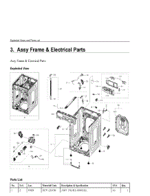3. Assy Frame & Electrical Parts parts for Samsung Washer WF50A8500AV-A5 from AppliancePartsPros.com