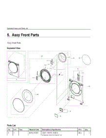 5. Assy Front Parts parts for Samsung Washer WF50A8500AV-A5 from AppliancePartsPros.com