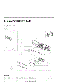 6. Assy Panel Control Parts parts for Samsung Washer WF50A8500AV-A5 from AppliancePartsPros.com