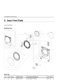 5. Assy Front Parts parts for Samsung Washer WF50A8600AE-US from AppliancePartsPros.com