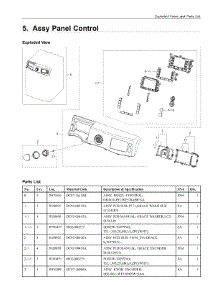 5. Assy Panel Control parts for Samsung Washer WF520ABPXAC from AppliancePartsPros.com