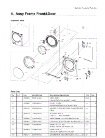 4. Assy Frame Front&Door parts for Samsung Washer WF520ABPXAC from AppliancePartsPros.com
