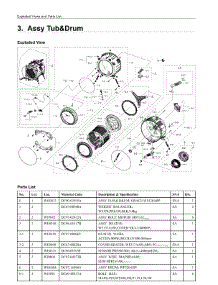 3. Assy Tub&Drum parts for Samsung Washer WF520ABPXAC from AppliancePartsPros.com