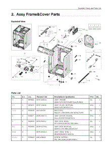2. Assy Frame&Cover Parts parts for Samsung Washer WF520ABPXAC from AppliancePartsPros.com