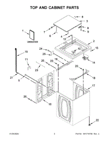 Top And Cabinet Parts parts for Whirlpool Washer 1CWTW4845EW3 from AppliancePartsPros.com