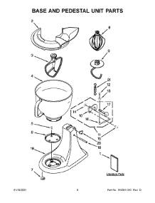 05 - Base And Pedestal Unit Parts parts for Whirlpool Mixer 3KSM150PSTMH0 from AppliancePartsPros.com