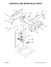 Controls And Water Inlet Parts parts for Whirlpool Washer 4KMVWC420JW2 from AppliancePartsPros.com