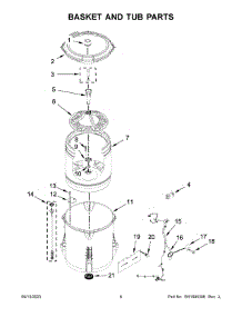 04 - Basket And Tub Parts parts for Whirlpool Washer 4KMVWC430JW2 from AppliancePartsPros.com