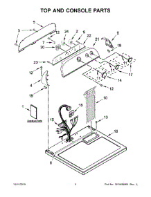 02 - Top And Console Parts parts for Whirlpool 4KWED5800JW0 from AppliancePartsPros.com