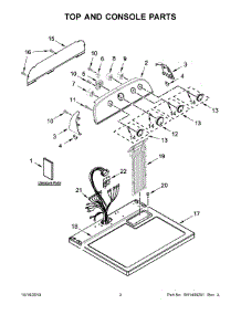 02 - Top And Console Parts parts for Whirlpool Dryer 4KWED5900JW0 from AppliancePartsPros.com