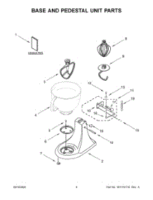 03 - Base And Pedestal Unit Parts parts for Whirlpool Mixer 5K45SSEFW5 from AppliancePartsPros.com