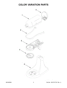 02 - Color Variation Parts parts for Whirlpool Mixer 5K45SSSOB5 from AppliancePartsPros.com
