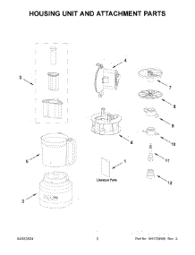 02 - Housing Unit And Attachment Parts parts for Whirlpool Food Processor 5KFP1318BWH0 from AppliancePartsPros.com