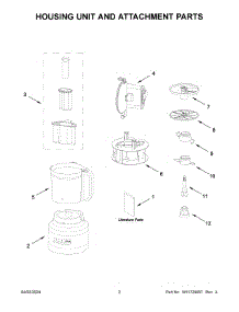 02 - Housing Unit And Attachment Parts parts for Whirlpool Food Processor 5KFP1318EWH0 from AppliancePartsPros.com