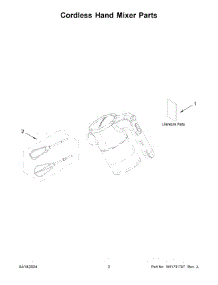 02 - Cordless Hand Mixer Parts parts for Whirlpool Mixer 5KHMR700BM0 from AppliancePartsPros.com