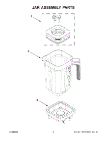 02 - Jar Assembly Parts parts for Whirlpool Blender 5KSB1325EDG0 from AppliancePartsPros.com