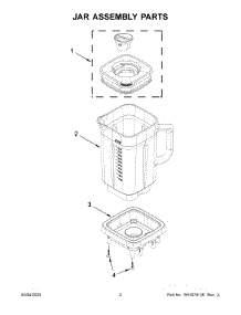 02 - Jar Assembly Parts parts for Whirlpool Blender 5KSB4026EDR0 from AppliancePartsPros.com