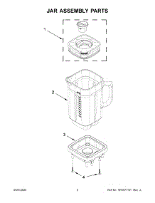 02 - Jar Assembly Parts parts for Whirlpool Blender 5KSB4026SBK0 from AppliancePartsPros.com