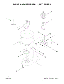 03 - Base And Pedestal Unit Parts parts for Whirlpool Mixer 5KSM125BPT5 from AppliancePartsPros.com
