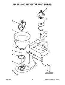05 - Base And Pedestal Unit Parts parts for Whirlpool Mixer 5KSM125BSN4 from AppliancePartsPros.com