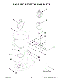 05 - Base And Pedestal Unit Parts parts for Whirlpool Mixer 5KSM125EIB4 from AppliancePartsPros.com