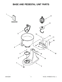 03 - Base And Pedestal Unit Parts parts for Whirlpool Mixer 5KSM125EPL5 from AppliancePartsPros.com