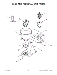 03 - Base And Pedestal Unit Parts parts for Whirlpool Mixer 5KSM130WAC0 from AppliancePartsPros.com