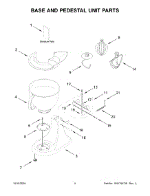 03 - Base And Pedestal Unit Parts parts for Whirlpool Mixer 5KSM150FGEER5 from AppliancePartsPros.com