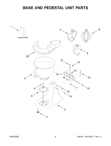 03 - Base And Pedestal Unit Parts parts for Whirlpool Mixer 5KSM150PSAAC5 from AppliancePartsPros.com