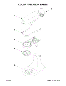 02 - Color Variation Parts parts for Whirlpool Mixer 5KSM150PSABM0 from AppliancePartsPros.com