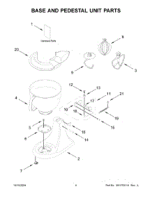 03 - Base And Pedestal Unit Parts parts for Whirlpool Mixer 5KSM150PSPER5 from AppliancePartsPros.com