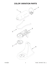 02 - Color Variation Parts parts for Whirlpool Mixer 5KSM150PSPER5 from AppliancePartsPros.com