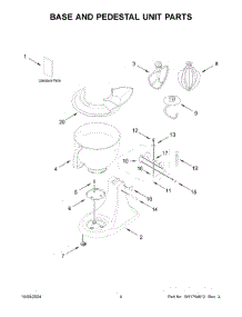 03 - Base And Pedestal Unit Parts parts for Whirlpool Mixer 5KSM150PSRER5 from AppliancePartsPros.com