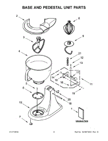 05 - Base And Pedestal Unit Parts parts for Whirlpool Mixer 5KSM150PSRIC0 from AppliancePartsPros.com