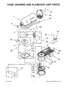 03 - Case, Gearing And Planetary Unit Parts parts for Whirlpool Mixer 5KSM150PSRIC0 from AppliancePartsPros.com