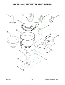 03 - Base And Pedestal Unit Parts parts for Whirlpool Mixer 5KSM175PSEMS5 from AppliancePartsPros.com