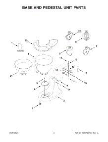 03 - Base And Pedestal Unit Parts parts for Whirlpool Mixer 5KSM175PSSWH5 from AppliancePartsPros.com