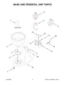 03 - Base And Pedestal Unit Parts parts for Whirlpool Mixer 5KSM180WSFEG5 from AppliancePartsPros.com