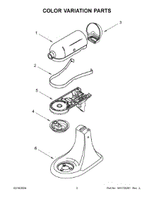 Color Variation Parts parts for Whirlpool Mixer 5KSM192XDACU5 from AppliancePartsPros.com