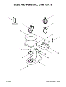 03 - Base And Pedestal Unit Parts parts for Whirlpool Mixer 5KSM192XDAPA0 from AppliancePartsPros.com